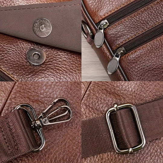 Knox Leather Messenger Tote