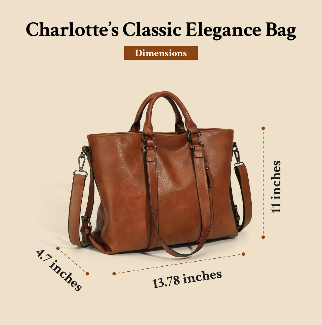 Charlotte’s Classic Elegance | Vintage Faux Leather Tote Bag (BUY 1 GET 1 FREE)