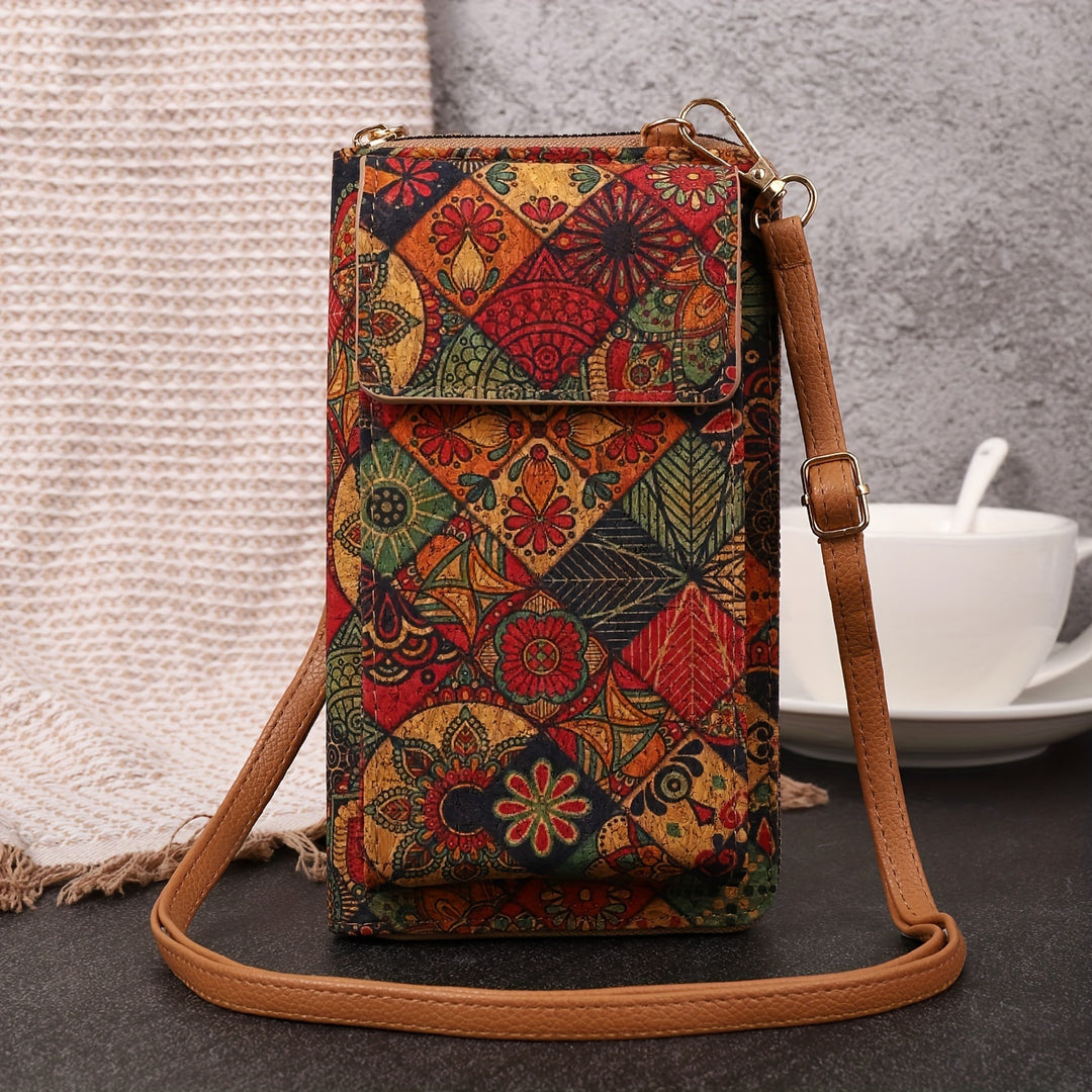 Lila Boho Floral Crossbody Wallet