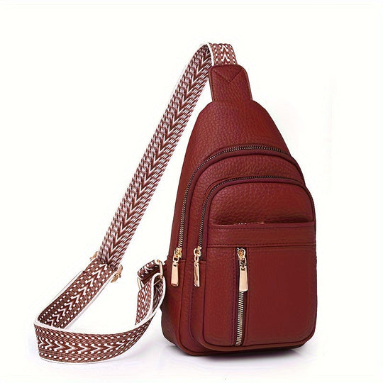 Serena’s Vintage Flair | Multi-Pocket PU Leather Chest Bag - Grace Bags