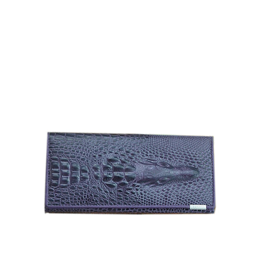 Elegant Croc-Embossed Genuine Leather Wallet