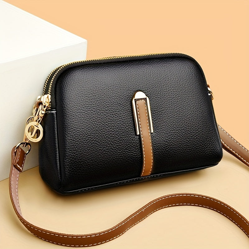 Mila Litchi Embossed Crossbody Bag