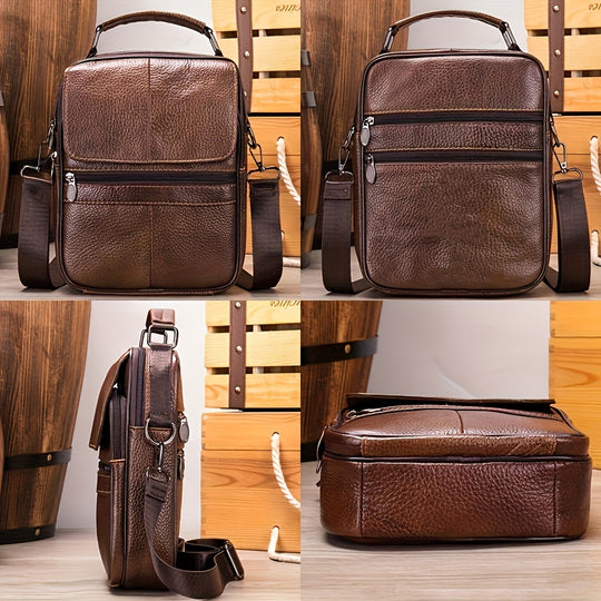 Knox Leather Messenger Tote