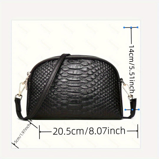 Isabella Croc-Pattern Mini Crossbody Bag