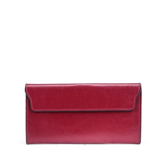 Classic Leather Fold-over Wallet with Magnetic Flap