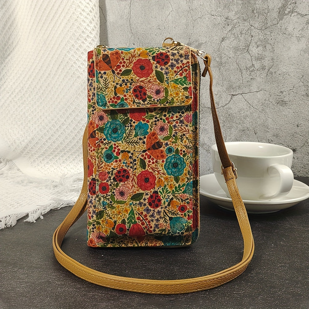 Lila Boho Floral Crossbody Wallet