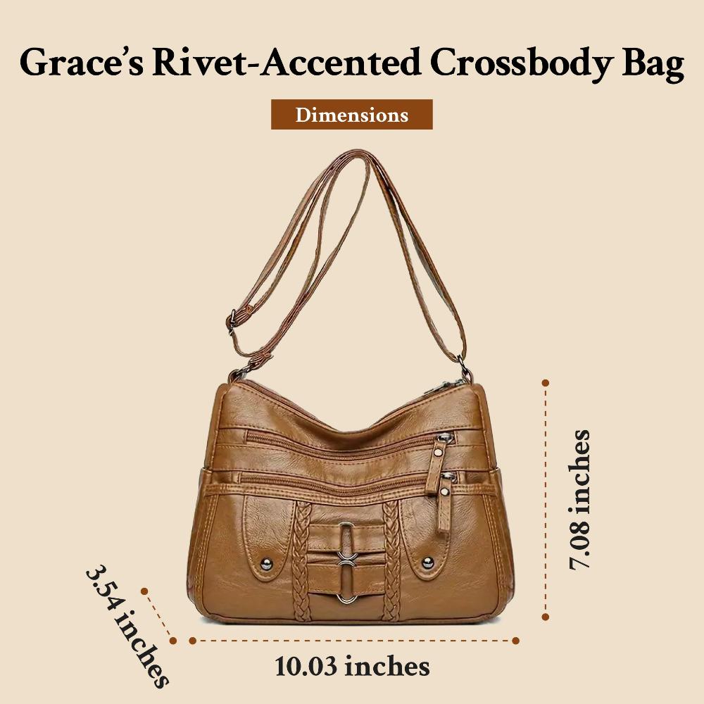 Grace’s Rivet-Accented Crossbody | Anti-Theft Crossbody Bag (BUY 1 GET 1 FREE)