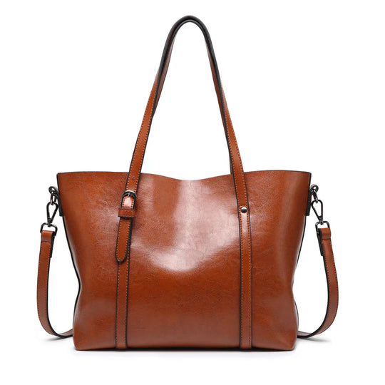 Anna's Luxe Classic | Faux Leather Shoulder Tote - Grace Bags