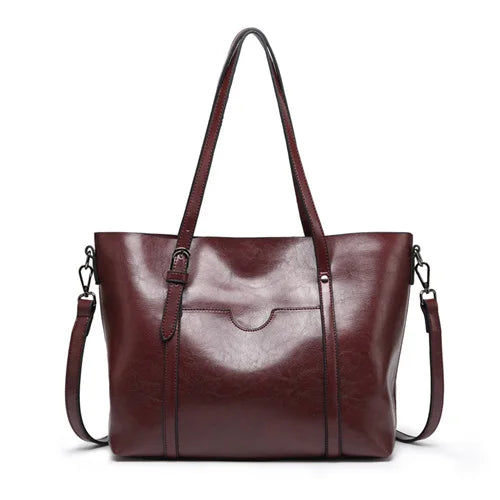 Anna's Luxe Classic | Faux Leather Shoulder Tote - Grace Bags