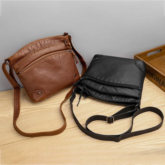 Grace’s Retro Charm | Soft Leather Anti-Theft Messenger Bag - Grace Bags