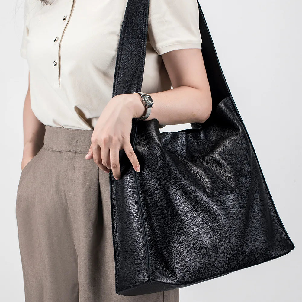 Grace’s Timeless Elegance | Genuine Cowhide Leather Tote Bag - Grace Bags