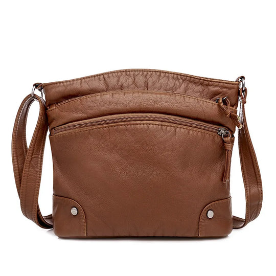 Grace’s Retro Charm | Soft Leather Anti-Theft Messenger Bag - Grace Bags