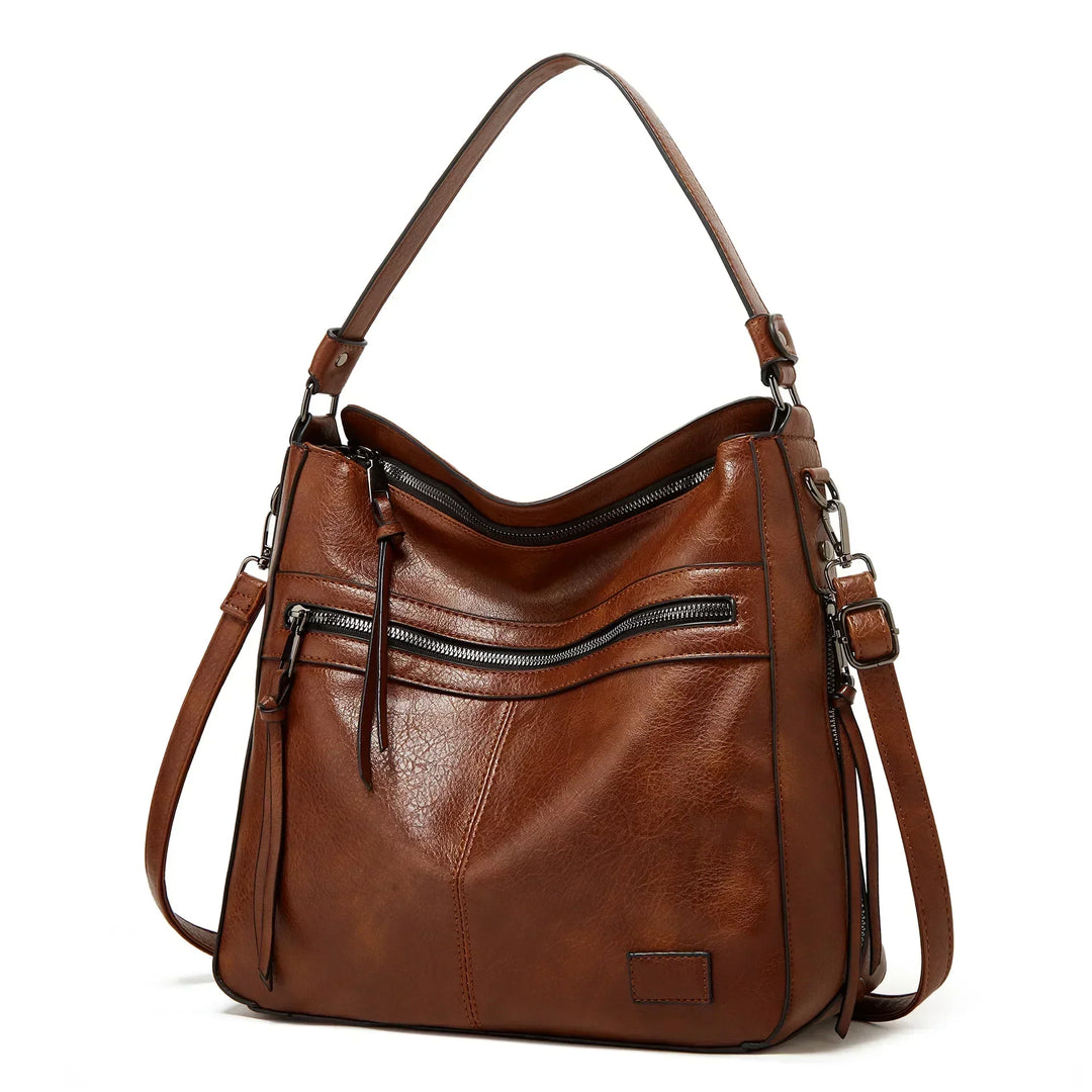 Muriel’s Vintage Charm | Leather Shoulder Bag - Grace Bags