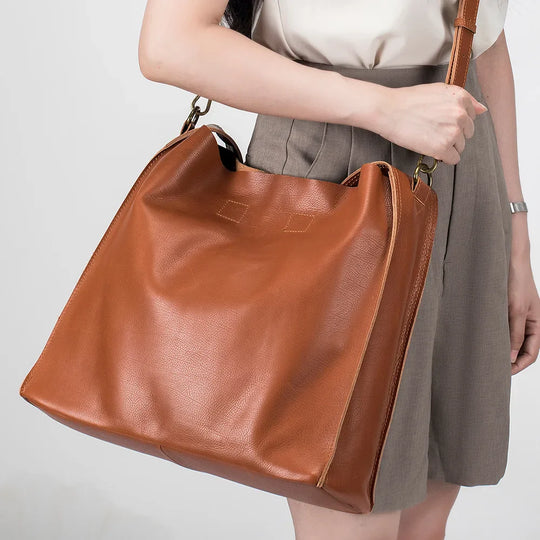 Grace’s Timeless Elegance | Genuine Cowhide Leather Tote Bag - Grace Bags