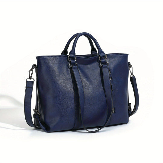 Charlotte’s Classic Elegance | Vintage Faux Leather Tote Bag - Grace Bags