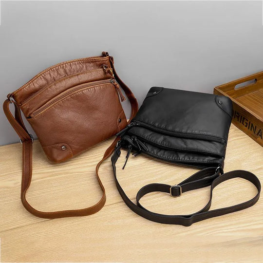 Zoe’s Enduring Elegance | Leather Shoulder Bag - Grace Bags