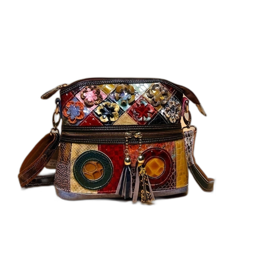 Vera’s Artistic Touch | Genuine Leather Patchwork Bag - Grace Bags