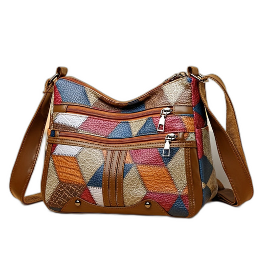 Viviana’s Colorblock Chic | 3D Pattern Crossbody Bag - Grace Bags